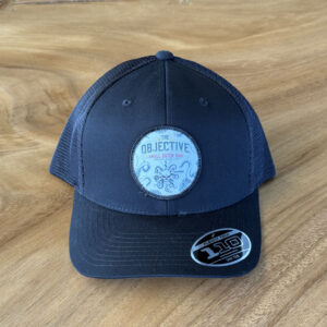 DOD Objective Rum Trucker Hat Circle Logo Black